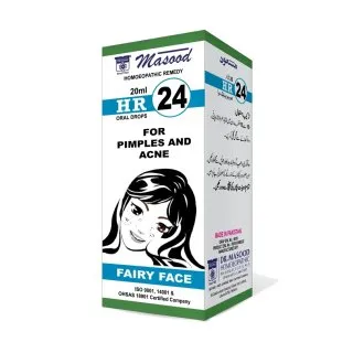 Dr. Masood HR-24 Fairy Face homeopathic drops 20 ml product package on a white background