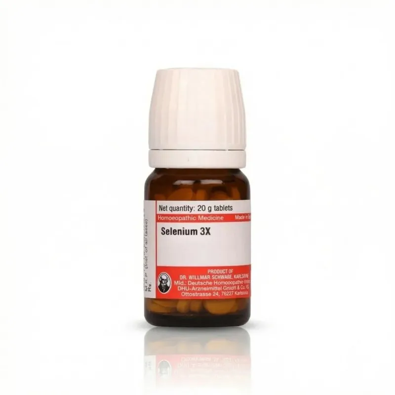Dr. Willmar Schwabe Selenium 3X homeopathic tablets 20 g bottle on white background