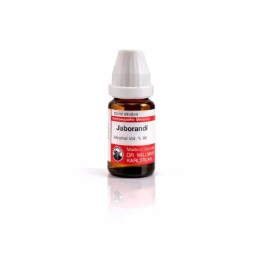Jaborandi 10ml homeopathic dilutions and mother tincture bottle or pack on white background