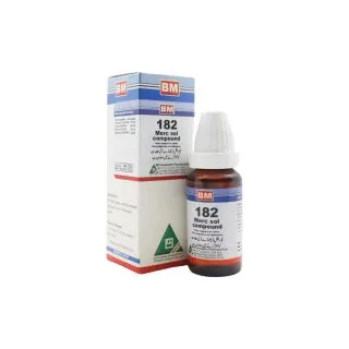 BM 182 Drops homeopathic drops by BM Homoeopathic Pharmaceuticals on a pure white background