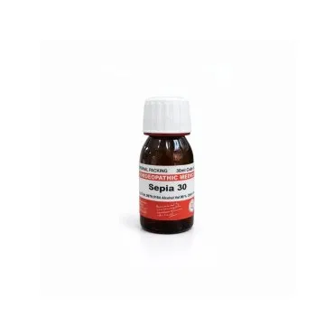 Sepia homeopathic dilution bottle