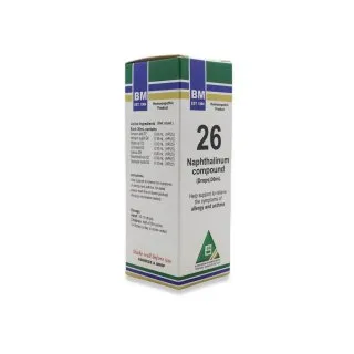 BM 26 Drops homeopathic drops on a pure white background