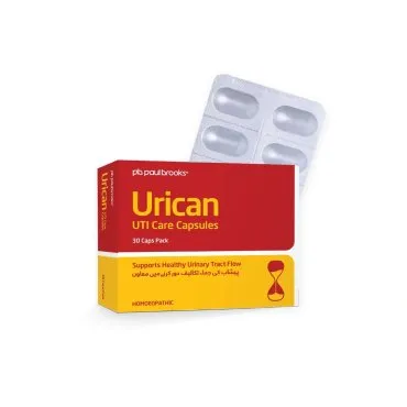 Urican Capsules by Paul Brooks, product pack on a white background