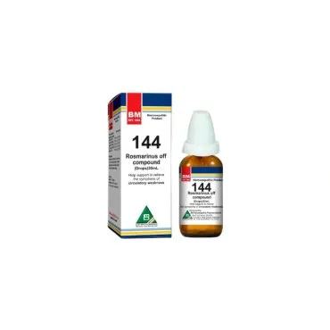 BM 144 Drops homeopathic drops on a pure white background