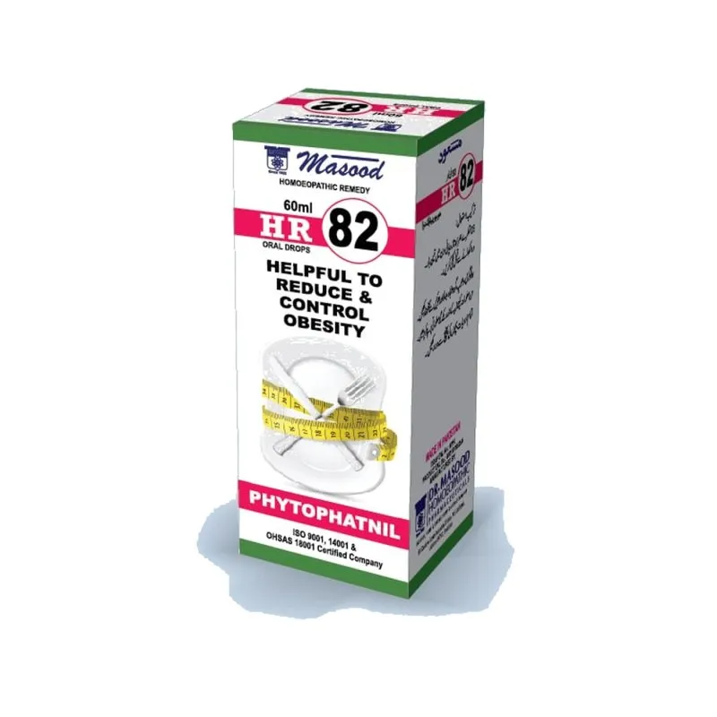 Dr. Masood HR-82 Phytophatnil homeopathic drops 60 ml product package on a white background