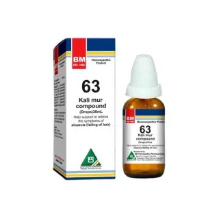 BM 63 Drops homeopathic drops on a pure white background