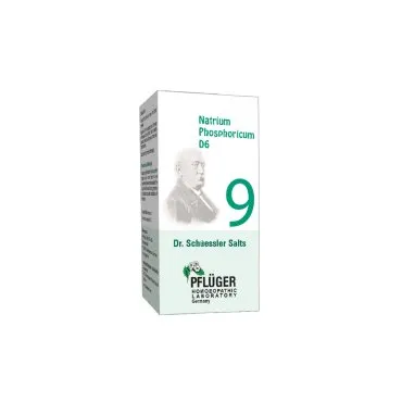 Natrium Phosphoricum - 9 by Pflüger, product carton centered on a white background
