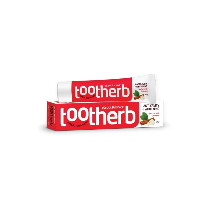 Tootherb Anti Cavity + Whitening Toothpaste by Paul Brooks, product pack on a white background