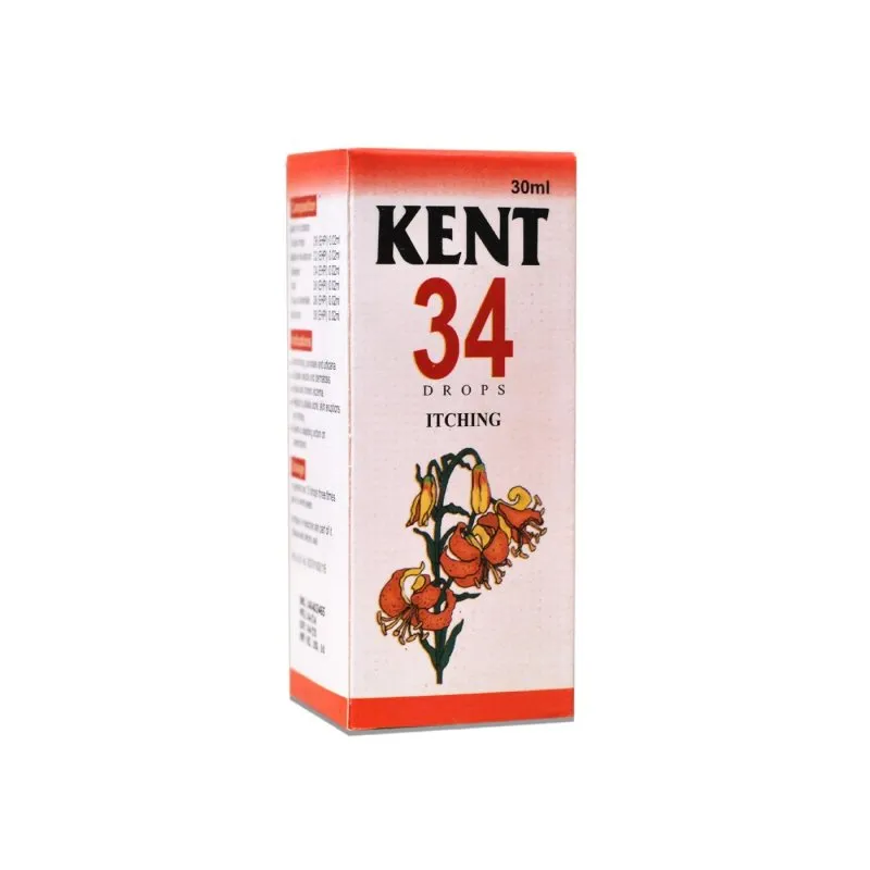 Kent 34 Itching Drops product packaging