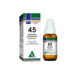 BM 45 Drops homeopathic drops on a pure white background