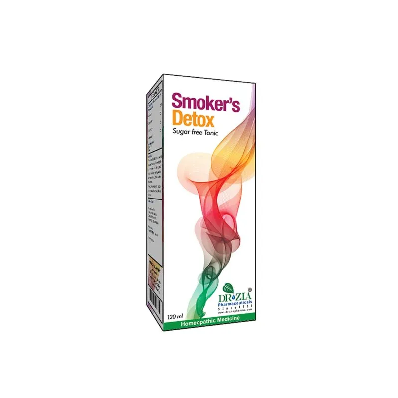 Smokers Detox by Dr Zia Pharma, product pack centered on a white background