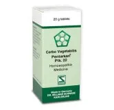 Carbo vegetabilis Pentarkan Ptk. 22 20g Tablets by Dr. Willmar Schwabe, original homeopathic packshot on white background