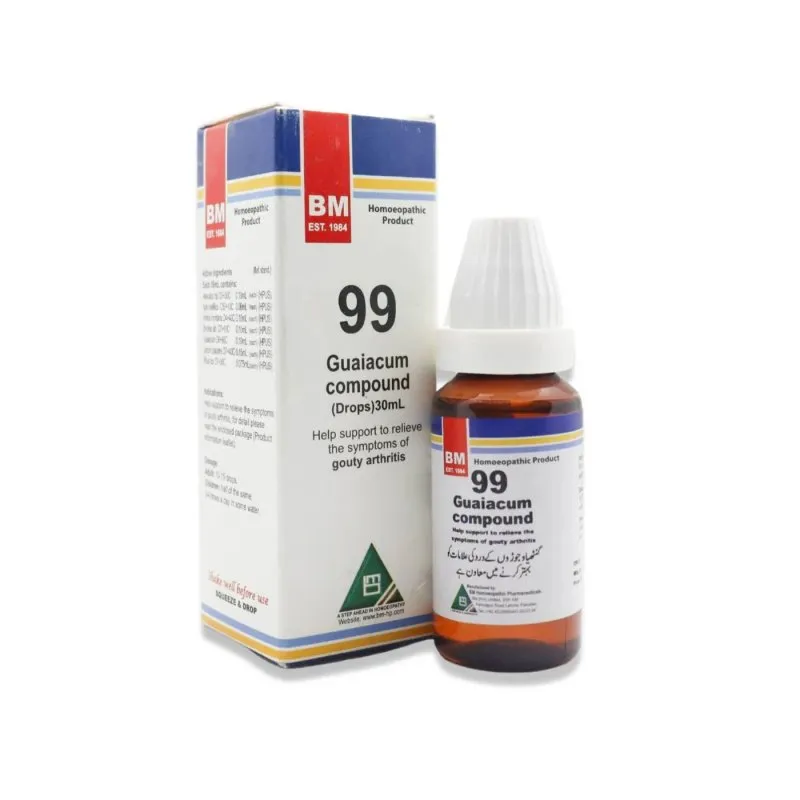 BM 99 Drops homeopathic drops by BM Homoeopathic Pharmaceuticals on a pure white background
