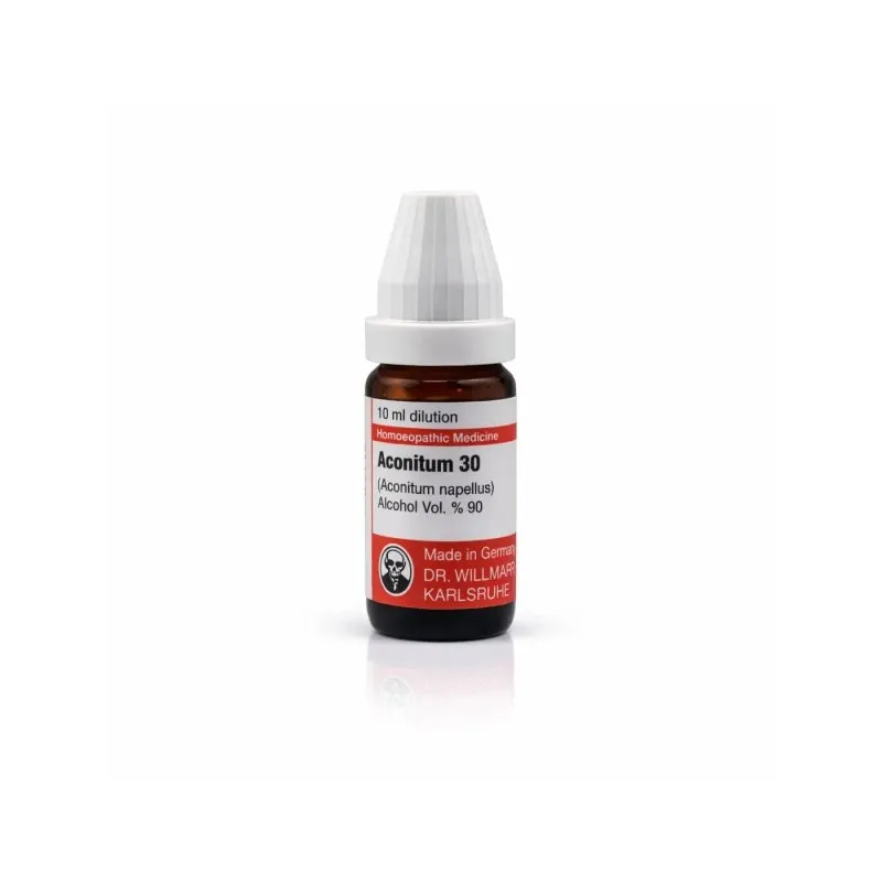 Aconitum Nap Aconite 10ml homeopathic dilutions and mother tincture bottle or pack on white background