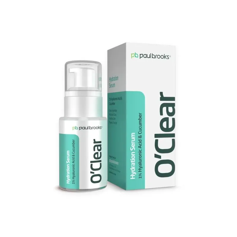 O'Clear Hydration Serum by Paul Brooks, product pack on a white background