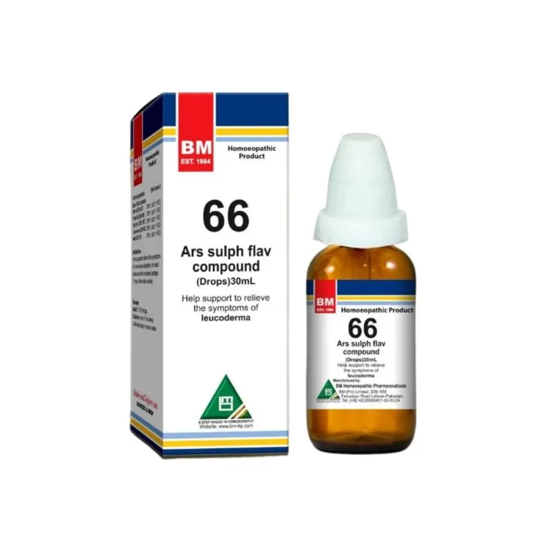 BM 66 Drops homeopathic drops on a pure white background