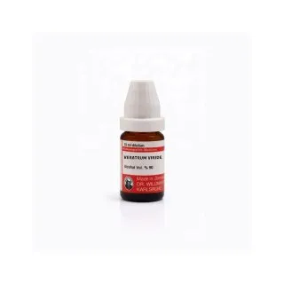 Veratrum Viride 10ml liquid homeopathic dilution bottle or pack on white background