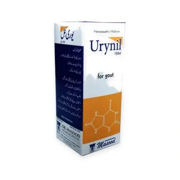 Urynil Syrup by Dr. Masood, original product packaging on a white background