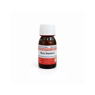 Nux Vomica homeopathic dilution bottle