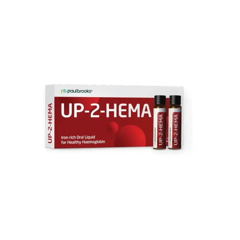 UP-2-HEMA Iron-rich Oral Liquid by Paul Brooks, product pack on a white background