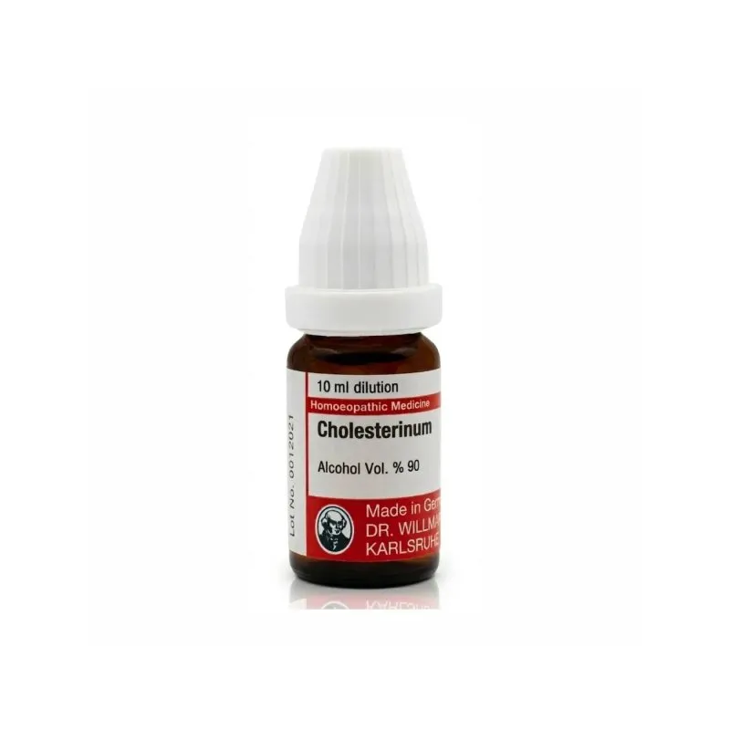 Cholesterinum mixed pack formats homeopathic dilutions and tablets bottle or pack on white background