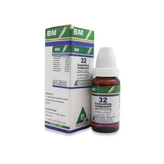 BM 32 Drops homeopathic drops on a pure white background