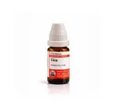 Cina 10ml homeopathic dilutions and mother tincture bottle or pack on white background